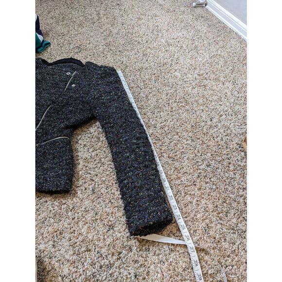 Mcginn Nordstrom Tweed Black Multicolor Zip Jacket Small - Picture 12 of 14